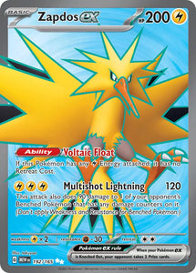 Pokemon Single Card - Scarlet & Violet 151 - 192/165 Zapdos ex Full Art Pack Fresh