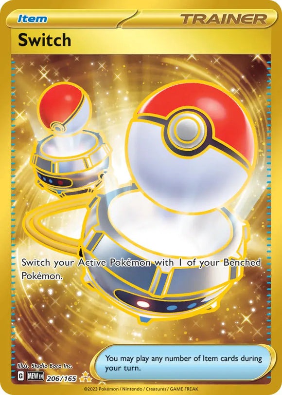 Pokemon Single Card - Scarlet & Violet 151 - 206/165 Switch Gold Pack Fresh