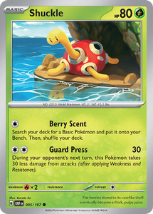 Pokemon Single Card - Scarlet & Violet Obsidian Flames 005/197 Shuckle Common Pack Fresh