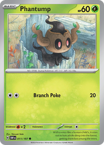 Pokemon Single Card - Scarlet & Violet Obsidian Flames 011/197 Phantump Common Pack Fresh