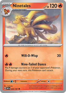 Pokemon Single Card - Scarlet & Violet Obsidian Flames 029/197 Ninetales Uncommon Pack Fresh