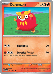 Pokemon Single Card - Scarlet & Violet Obsidian Flames 034/197 Darumaka Common Pack Fresh