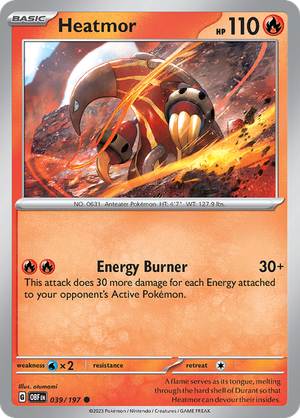 Pokemon Single Card - Scarlet & Violet Obsidian Flames 039/197 Heatmor Common Pack Fresh