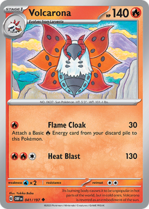 Pokemon Single Card - Scarlet & Violet Obsidian Flames 041/197 Volcarona Uncommon Pack Fresh