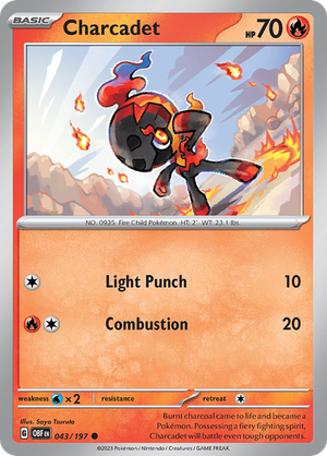 Pokemon Single Card - Scarlet & Violet Obsidian Flames 043/197 Charcadet Common Pack Fresh