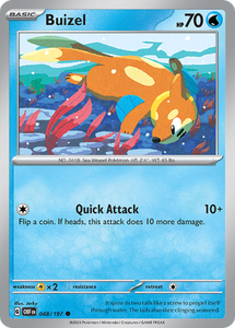 Pokemon Single Card - Scarlet & Violet Obsidian Flames 048/197 Buizel Common Pack Fresh