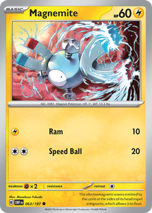 Pokemon Single Card - Scarlet & Violet Obsidian Flames 063/197 Magnemite Common Pack Fresh