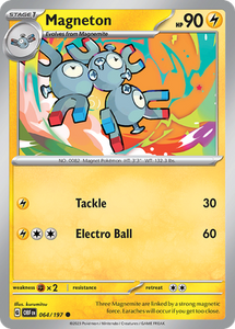 Pokemon Single Card - Scarlet & Violet Obsidian Flames 064/197 Magneton Common Pack Fresh