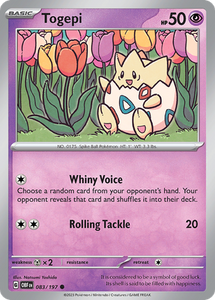 Pokemon Single Card - Scarlet & Violet Obsidian Flames 083/197 Togepi Common Pack Fresh