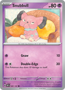 Pokemon Single Card - Scarlet & Violet Obsidian Flames 087/197 Snubbull Common Pack Fresh