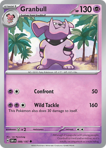 Pokemon Single Card - Scarlet & Violet Obsidian Flames 088/197 Granbull Uncommon Pack Fresh