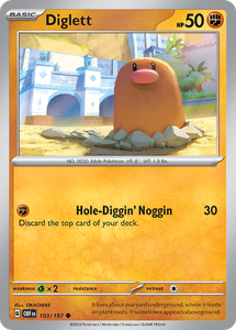 Pokemon Single Card - Scarlet & Violet Obsidian Flames 103/197 Diglett Common Pack Fresh