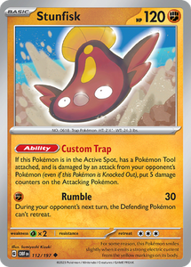 Pokemon Single Card - Scarlet & Violet Obsidian Flames 112/197 Stunfisk Uncommon Pack Fresh