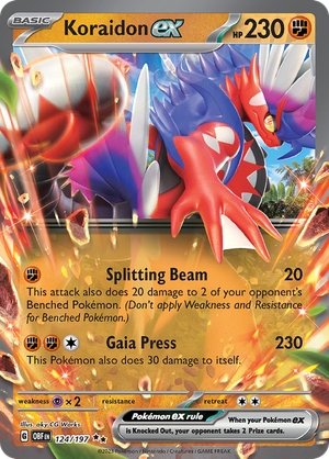 Pokemon Single Card - Scarlet & Violet Obsidian Flames 124/197 Koraidon ex Pack Fresh