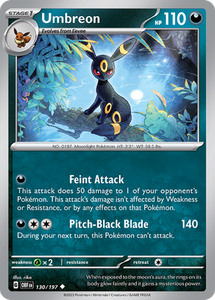 Pokemon Single Card - Scarlet & Violet Obsidian Flames 130/197 Umbreon Uncommon Pack Fresh