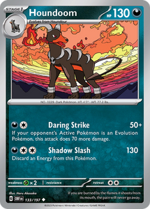 Pokemon Single Card - Scarlet & Violet Obsidian Flames 133/197 Houndoom Uncommon Pack Fresh