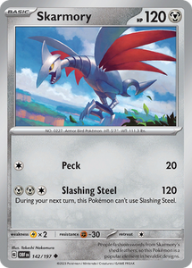 Pokemon Single Card - Scarlet & Violet Obsidian Flames 142/197 Skarmory Uncommon Pack Fresh