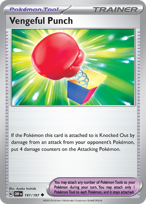 Pokemon Single Card - Scarlet & Violet Obsidian Flames 197/197 Vengeful Punch Uncommon Pack Fresh