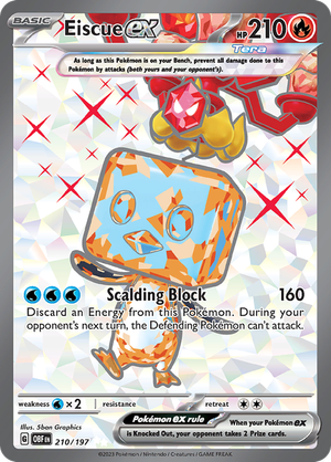 Pokemon Single Card - Scarlet & Violet Obsidian Flames 210/197 Eiscue Rare Full Art Pack Fresh