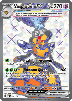 Pokemon Single Card - Scarlet & Violet Obsidian Flames 212/197 Vespiquen ex Full Art Pack Fresh