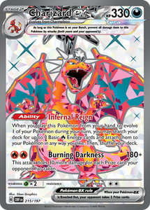 Pokemon Single Card - Scarlet & Violet Obsidian Flames 215/197 Charizard ex Full Art Pack Fresh