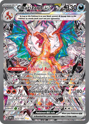 Pokemon Single Card - Scarlet & Violet Obsidian Flames 223/197 Charizard ex Special Illustration Rare Full Art Pack Fresh