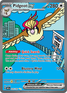 Pokemon Single Card - Scarlet & Violet Obsidian Flames 225/197 Pidgeot ex Special Illustration Rare Full Art Pack Fresh