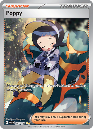Pokemon Single Card - Scarlet & Violet Obsidian Flames 227/197 Poppy Special Illustration Rare Full Art Pack Fresh