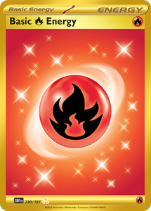 Pokemon Single Card - Scarlet & Violet Obsidian Flames 230/197 Basic Fire Energy Gold Full Art Pack Fresh