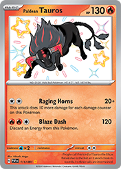 Pokemon Single Card - Scarlet & Violet Paldean Fates - 111/091 Paldean Tauros Pack Fresh