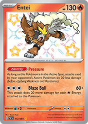 Pokemon Single Card - Scarlet & Violet Paldean Fates - 112/091 Entei Pack Fresh