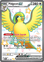 Pokemon Single Card - Scarlet & Violet Paldean Fates - 221/091 Pidgeot ex Pack Fresh