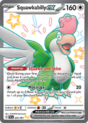 Pokemon Single Card - Scarlet & Violet Paldean Fates - 223/091 Squawkabilly ex Pack Fresh