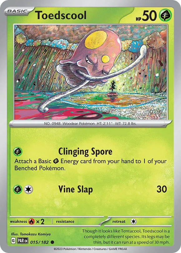 Pokemon Single Card - Scarlet & Violet Paradox Rift - 015/182 Toedscool Common Pack Fresh