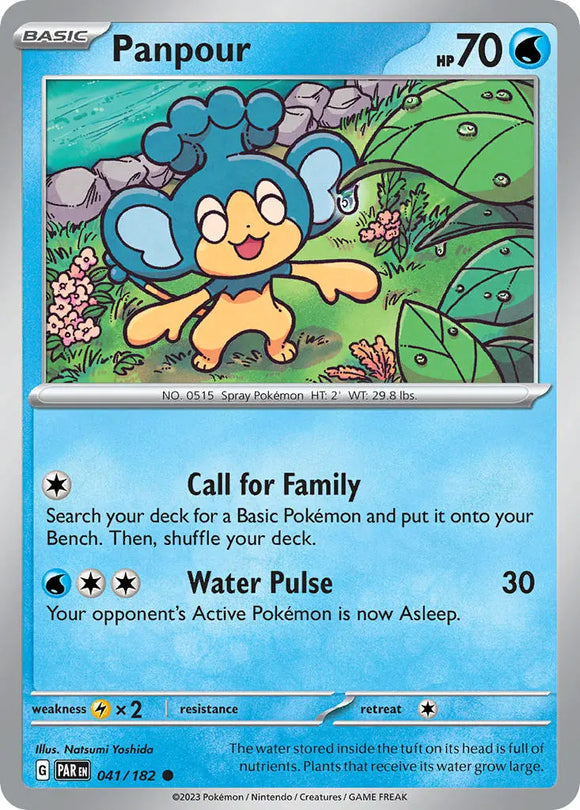 Pokemon Single Card - Scarlet & Violet Paradox Rift - 041/182 Panpour Common Pack Fresh
