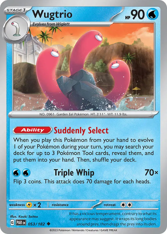 Pokemon Single Card - Scarlet & Violet Paradox Rift - 053/182 Wugtrio Uncommon Pack Fresh
