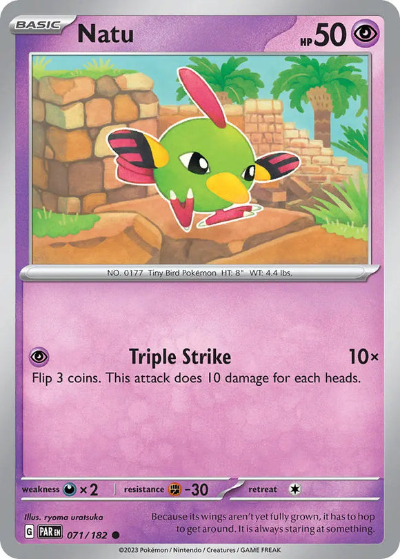 Pokemon Single Card - Scarlet & Violet Paradox Rift - 071/182 Natu Common Pack Fresh