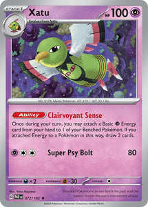 Pokemon Single Card - Scarlet & Violet Paradox Rift - 072/182 Xatu Rare Holo Pack Fresh