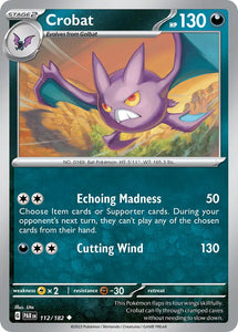 Pokemon Single Card - Scarlet & Violet Paradox Rift - 112/182 Crobat Uncommon Pack Fresh