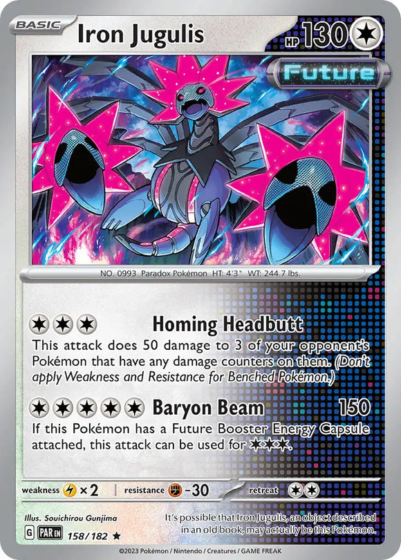 Pokemon Single Card - Scarlet & Violet Paradox Rift - 158/182 Iron Jugulis Rare Holo Pack Fresh