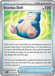 Pokemon Single Card - Scarlet & Violet Paradox Rift - 175/182 Snorlax Doll Uncommon Pack Fresh