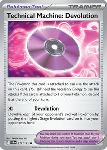 Pokemon Single Card - Scarlet & Violet Paradox Rift - 177/182 Technical Machine: Devolution Uncommon Pack Fresh