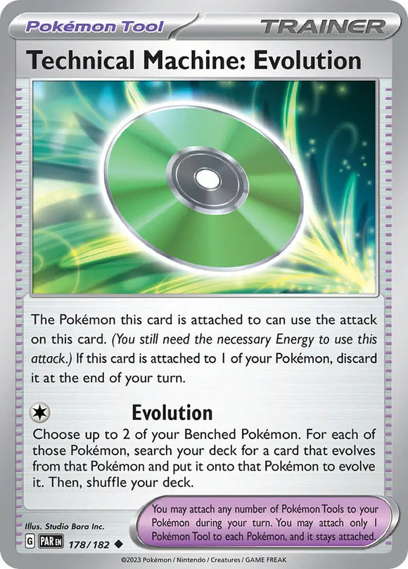 Pokemon Single Card - Scarlet & Violet Paradox Rift - 178/182 Technical Machine: Evolution Uncommon Pack Fresh