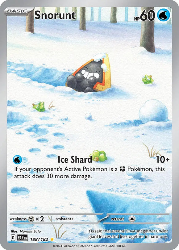 Pokemon Single Card - Scarlet & Violet Paradox Rift - 188/182 Snorunt Illustration Rare Pack Fresh