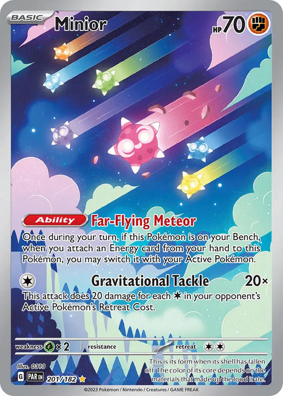 Pokemon Single Card - Scarlet & Violet Paradox Rift - 201/182 Minior Illustration Rare Pack Fresh