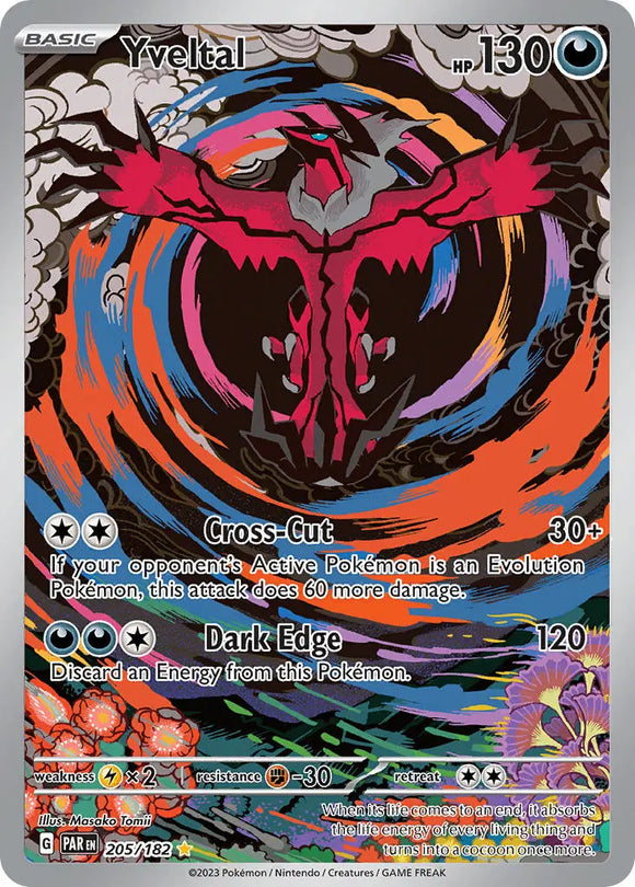 Pokemon Single Card - Scarlet & Violet Paradox Rift - 205/182 Yveltal Illustration Rare Pack Fresh