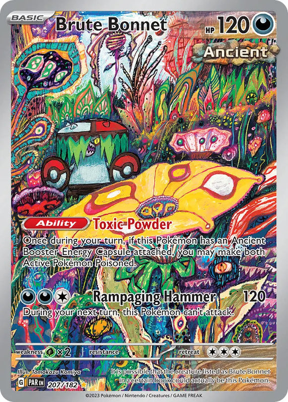 Pokemon Single Card - Scarlet & Violet Paradox Rift - 207/182 Brute Bonnet Illustration Rare Pack Fresh