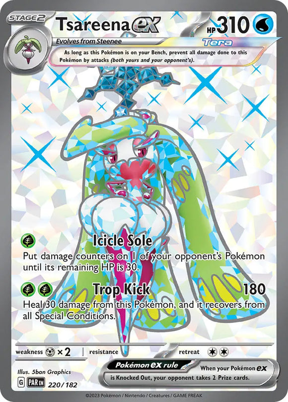 Pokemon Single Card - Scarlet & Violet Paradox Rift - 220/182 Tsareena ex Ultra Rare Pack Fresh