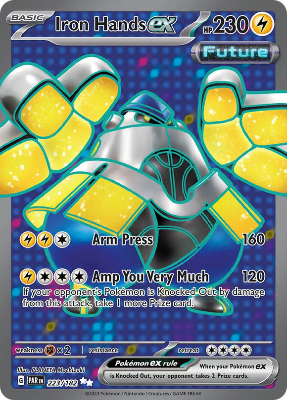 Pokemon Single Card - Scarlet & Violet Paradox Rift - 223/182 Iron Hands ex Ultra Rare Pack Fresh
