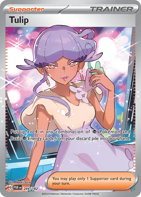 Pokemon Single Card - Scarlet & Violet Paradox Rift - 244/182 Tulip Ultra Rare Pack Fresh